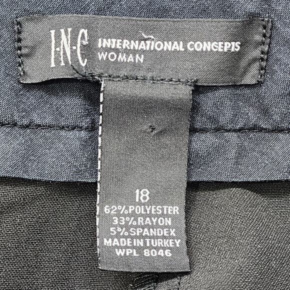 INC International Concepts Pants Womens 18 Black Cuffed Capri Chino Stretch - Picture 5 of 11